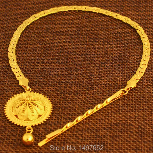 New Ethiopian Hair Chain Jewelry 24k Gold Color African/Eritrea/Kenya Women Habesha Party Accessories