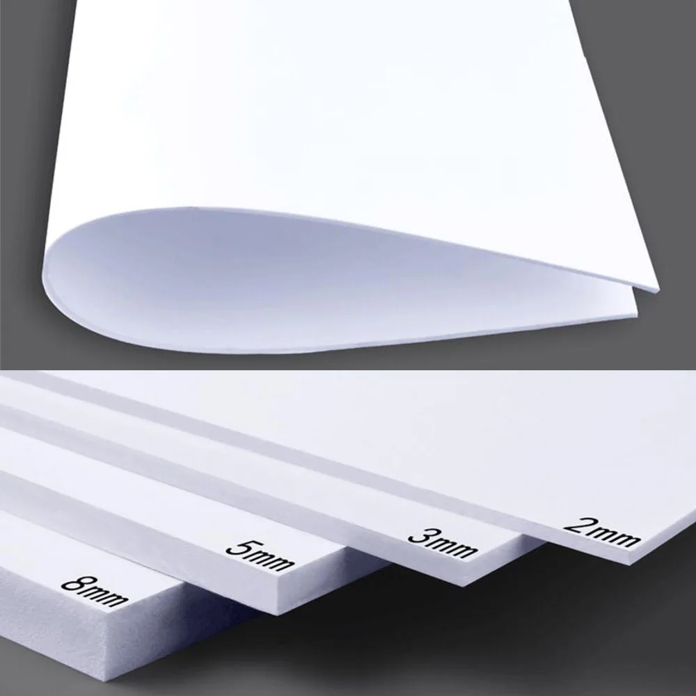 

300x200mm With 2mm 3mm 5mm 8mm Thickness Foam Board Plastic Flat Sheet Board Model Plate Miniature Architecture Material 2pcs