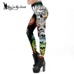 [You're My Secret]-mallas góticas de calavera para mujer, Leggings de fantasma para Halloween, Leggings de cintura alta para Fitness, pantalones tobilleros 2021