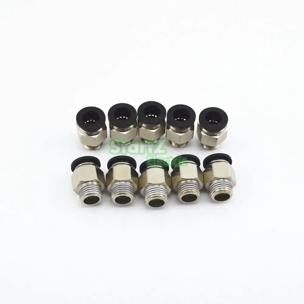 10PcsHigh quality 12mm to 1/4'' Thread Male Straight Pneumatic Tube Push In Quick Connect Fittings Pipe