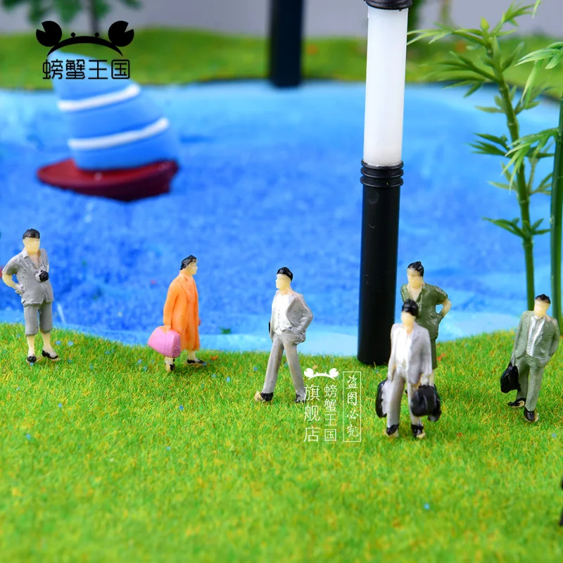 100 stks 1:87 Schaal Miniatuur Mensen Beeldje Craft Menselijk Standbeeld Tuin Figuur Outdoor Landschap Accessoires HO schaal Spoorweg Layout