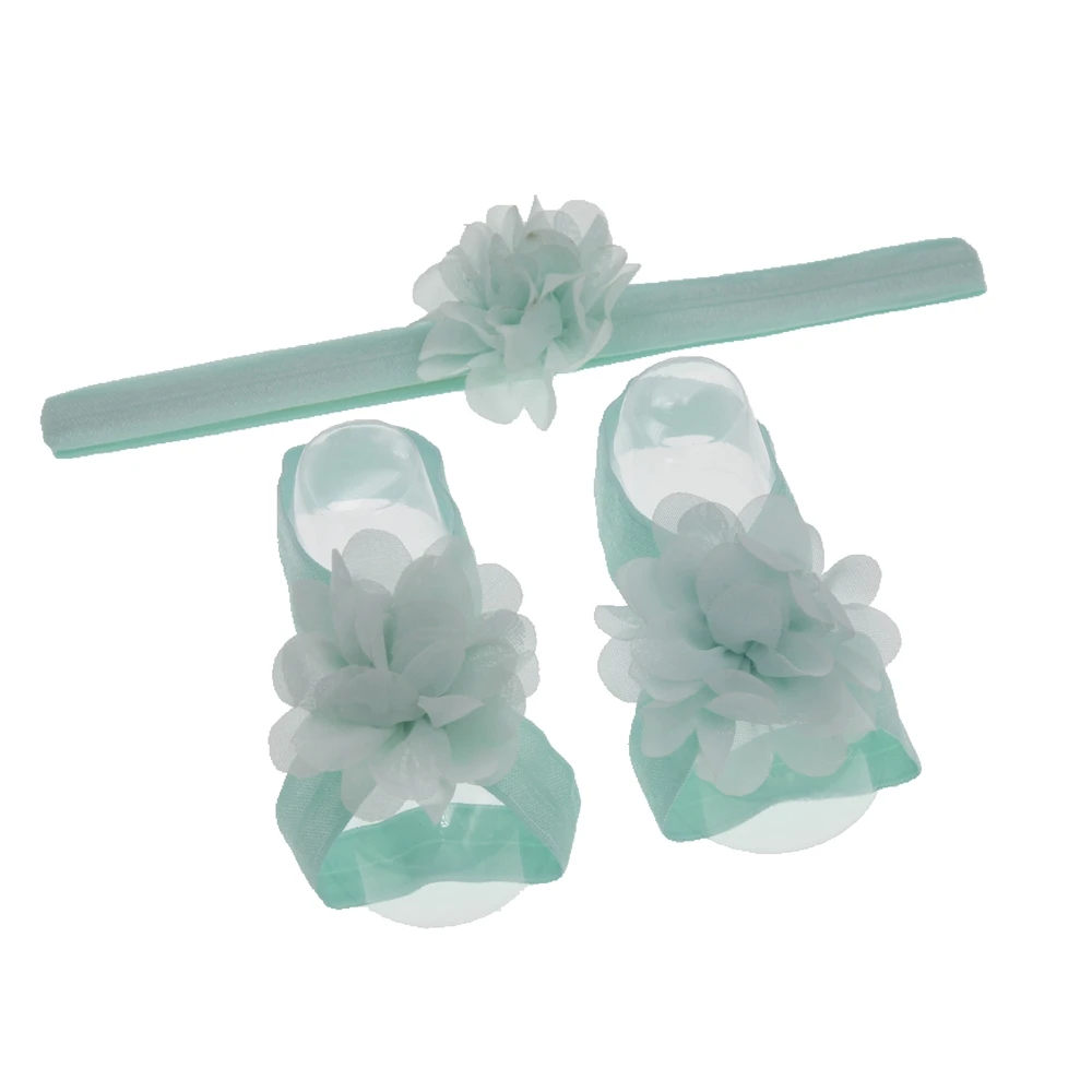 baby headband  Flowers newborn baby barefoot sandals and headbands set kid shoes infant hair band children hair accessories