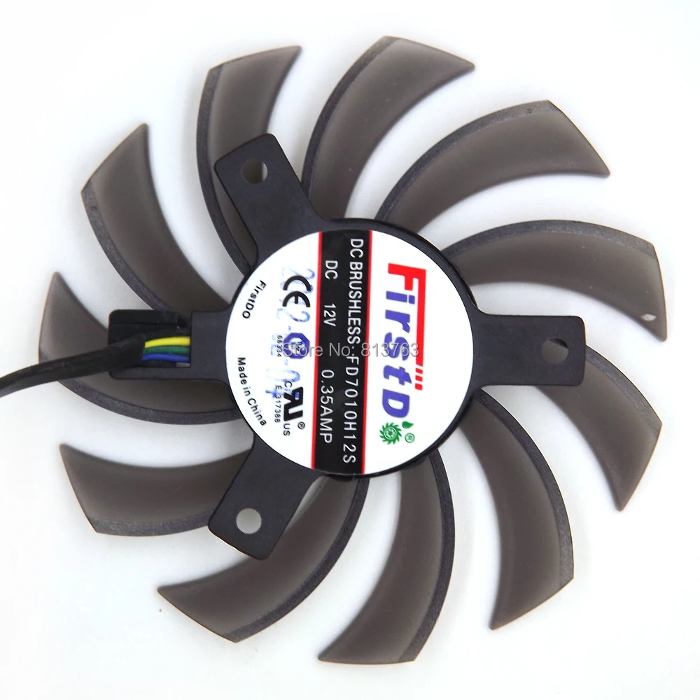 FD7010H12S DC 12V 0.35A 75mm 40x40x40mm VGA Graphics Card Fan 4Pin