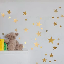 Gold stars wall decal vinyl stickers-  golden Star Kids Rooms Wall Art Nursery Decor Stickers