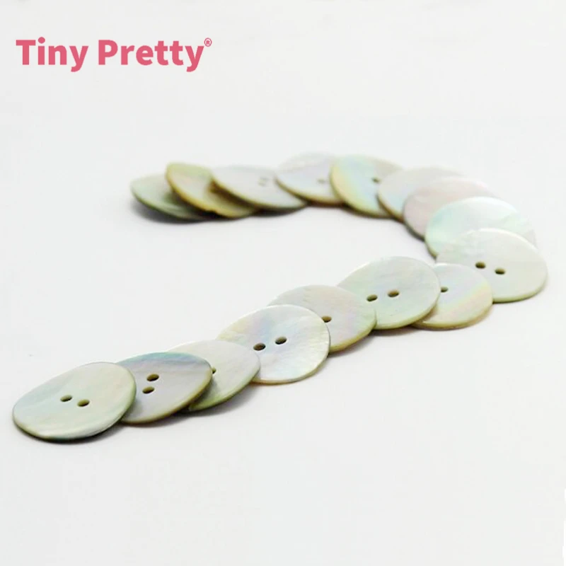 50pcs Natural Round Shell Buttons 2 Holes Flatback Mother of Pearl Buttons 10-20mm for DIY Crafts, Sewing Works, Embellishment