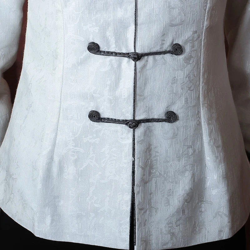 New Fashion Chinese tradition Tang suit White Women Jacket Coat Outerwear Long Sleeves Size: M,L,XL,XXL,XXXL