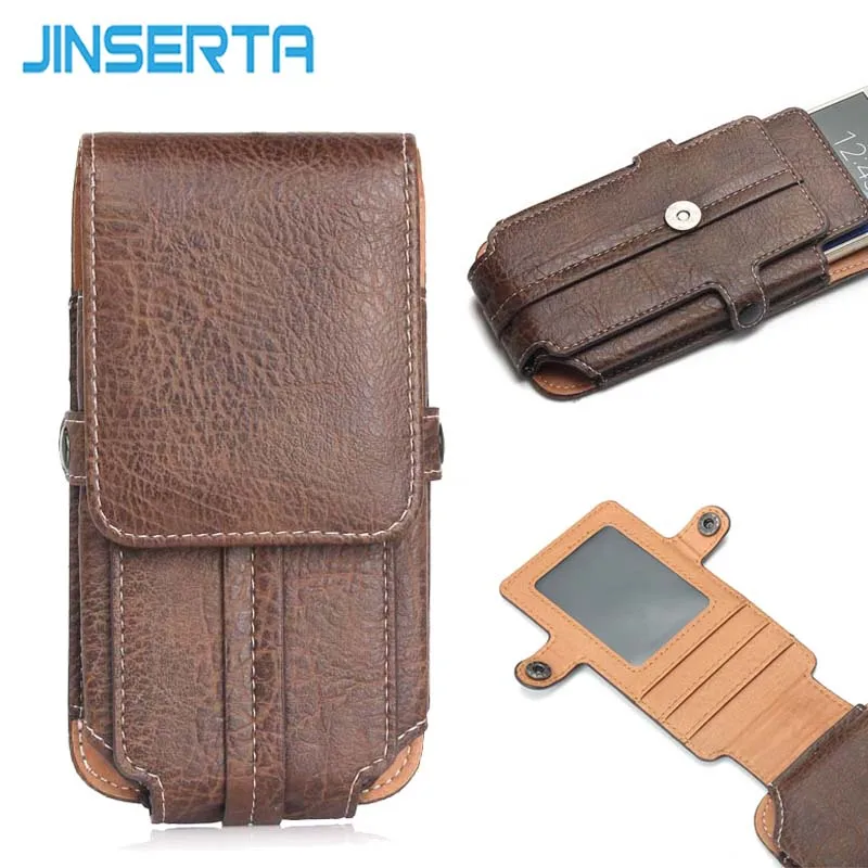 JINSERTA For Philips Xenium E570 Case Cover Luxury PU leather Anti-knock Belt Flip Smart Phone Cases Mobile Phone Pouch Bag