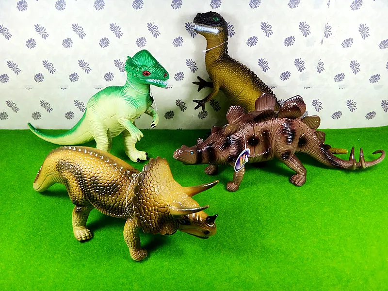 

4pcs/lot Simulation Toys Stegosaurus Triceratops Animal Mold Dinosaur Figures Children Toys Xmas Gift for Kids