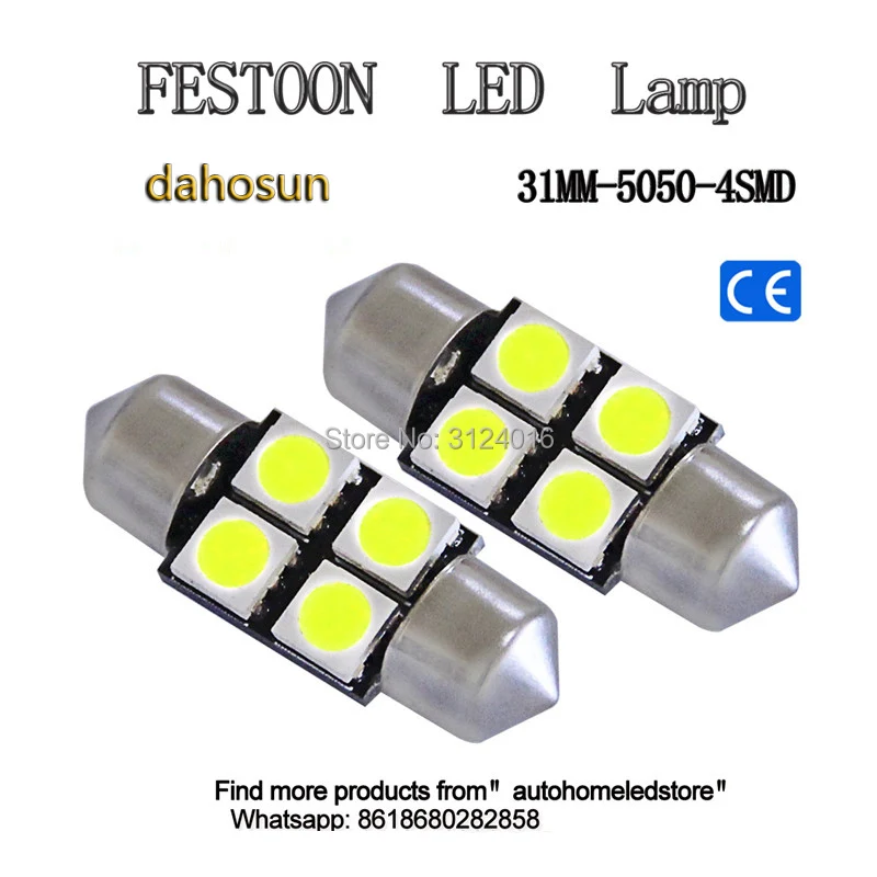 2pc x dahosun Festoon C5W 31mm 36mm 39mm 41mm 4SMD 6LED 8SMD 9leds Car Reading light panel lamp led for car