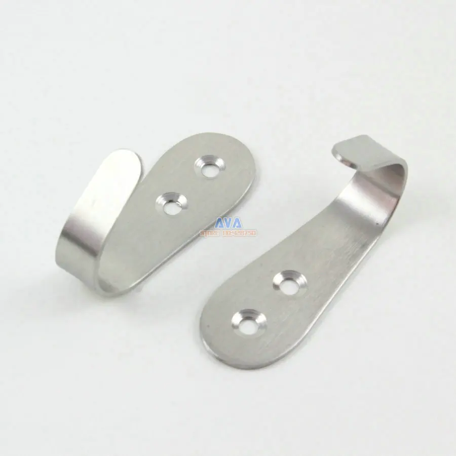 10 Pieces Washroom Door Stainless Steel Fixed Towel Hanging Hook 70mm Long 2mm Thinkness