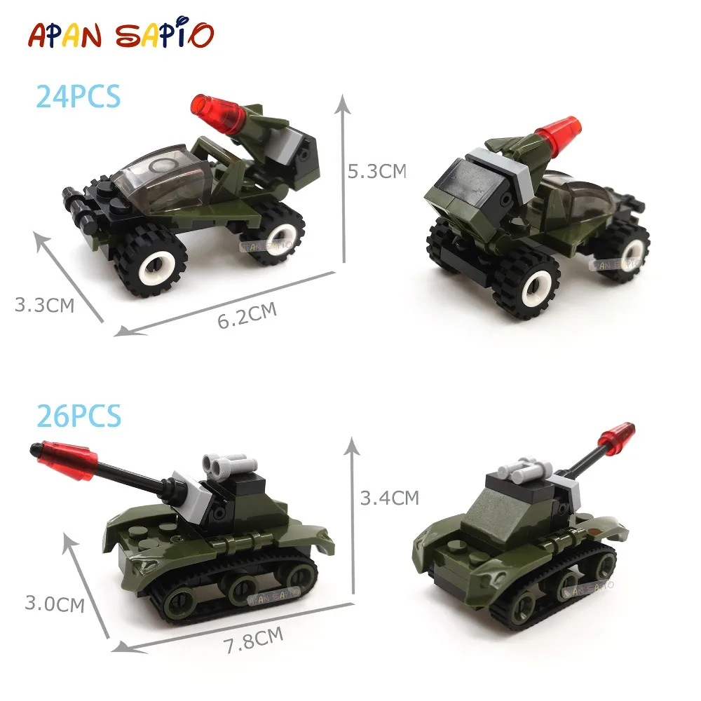 Mini Building Blocks Car Toys Military Blocks Brick Educational Blocks Toys for Children