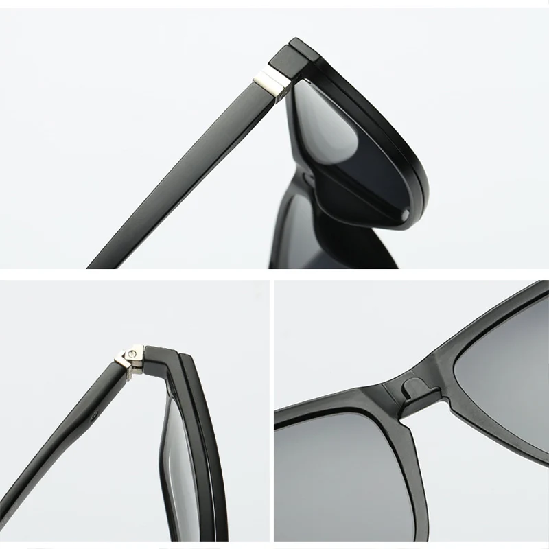 Belmon Spectacle Frame Men Women With 4 Piece Clip On Polarized Sunglasses Magnetic Glasses Male Female Myopia Optical RS479
