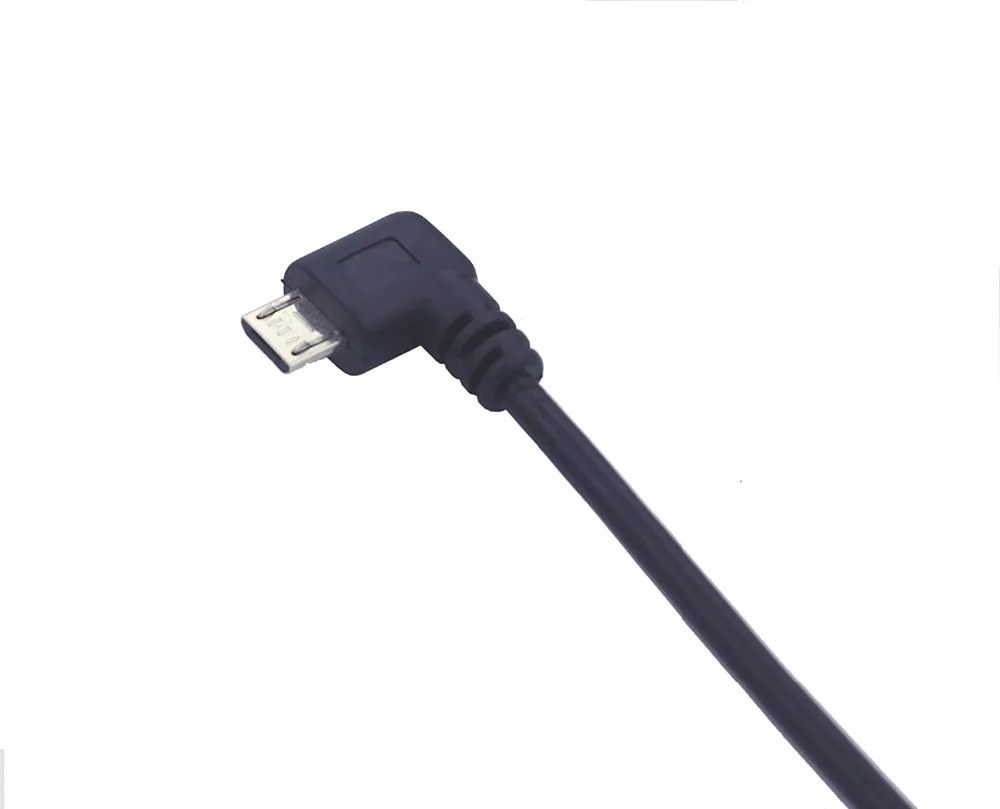 Micro USB Kabel Data 9 INCH 90 Derajat Sudut Kanan Nikel Berlapis Pendek USB 2.0-A-Male-4Pin ke Kanan Angle Mini-B-5Pin