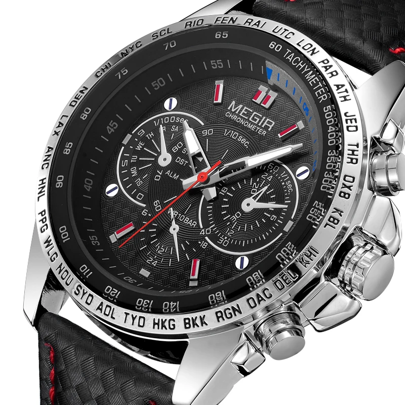MEGIR Men Watches Top Brand Luxury Quartz Watch Men Fashion Casual Luminous Waterproof Clock Relogio Masculino 1010