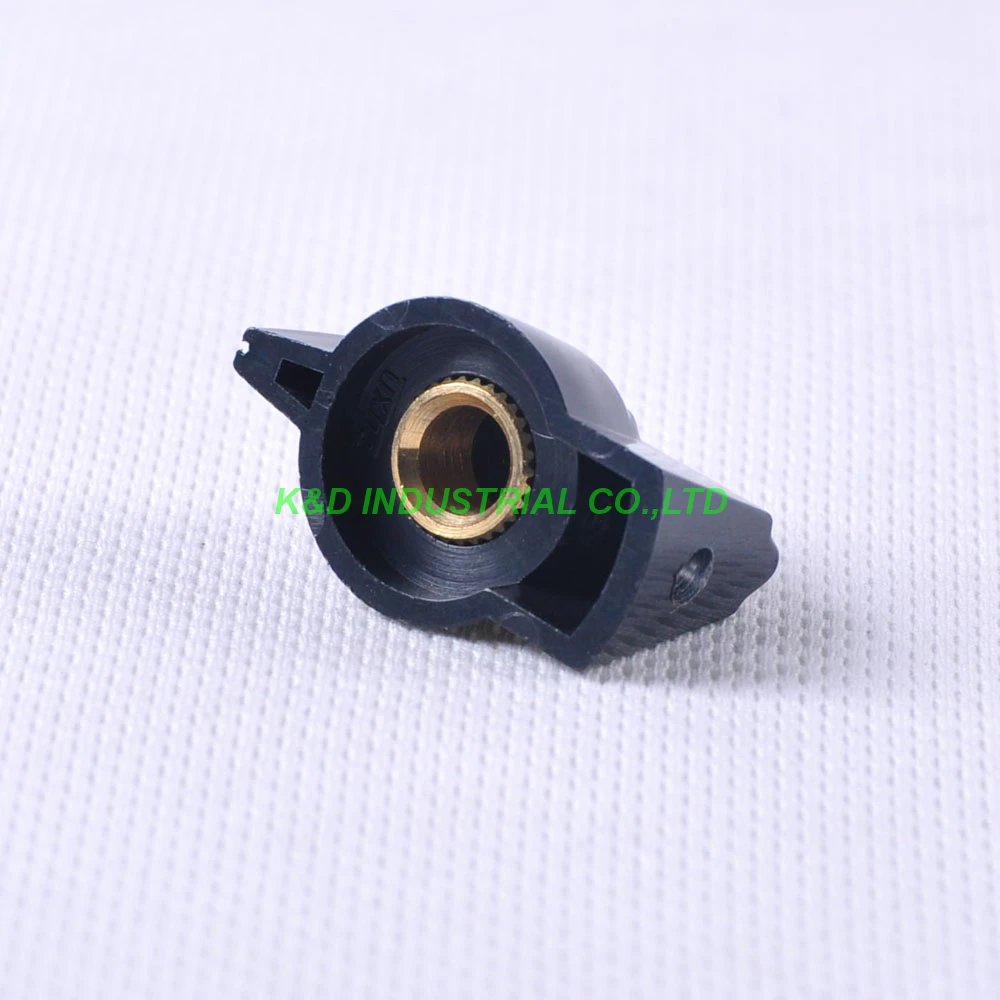 Botão de plástico vintage para controle rotativo, cor preta, 31x16mm, para potenciômetro 6.35mm, 10pcs