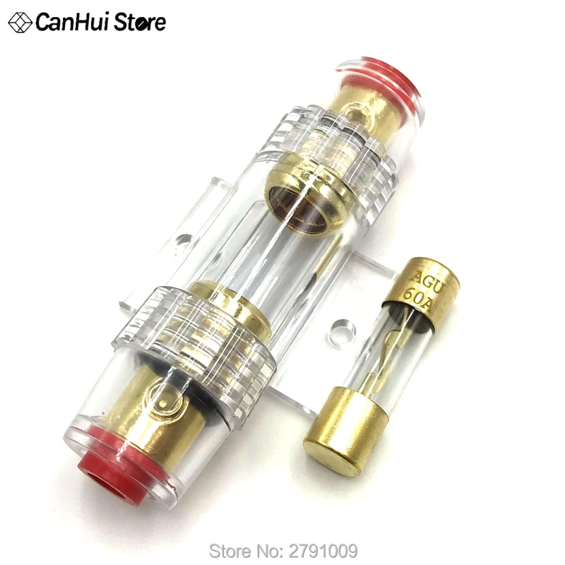 DC 12V Car Audio Refit Fuse Holder 8 Gauge 60A Car Stereo Audio Circuit Breaker Inline Fuse AUG Fuse holder Insurance Seat