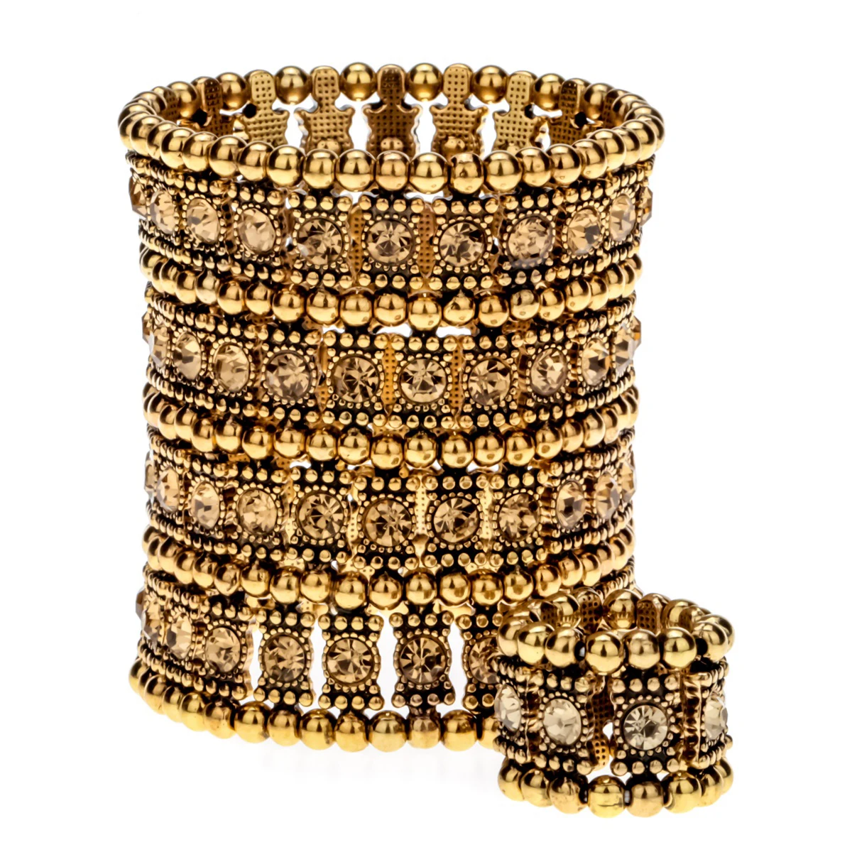 Multilayer stretch cuff bracelet ring sets wedding bridal crystal jewelry women her wife mom girlfriend gifts B12 dropshipping