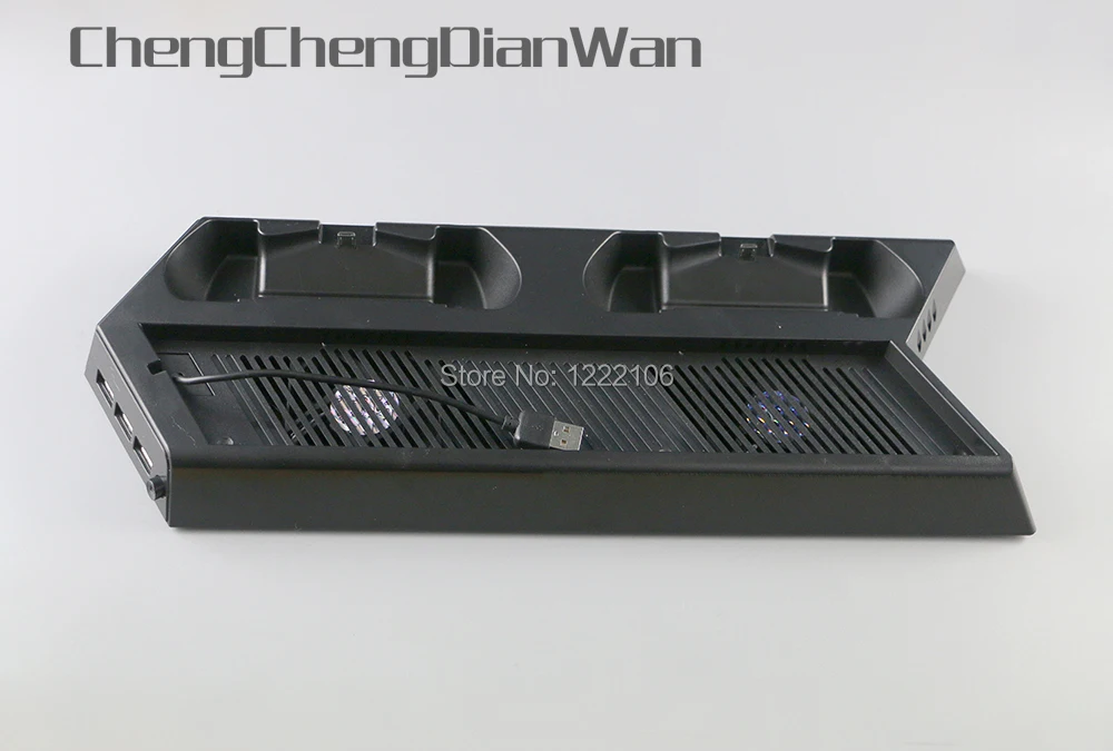 ChengChengDianWan вертикальная подставка с 2 вентиляторами охлаждения, светодиодная зарядная станция двойного контроллера и 3 портами концентратора для консоли PS4 Pro