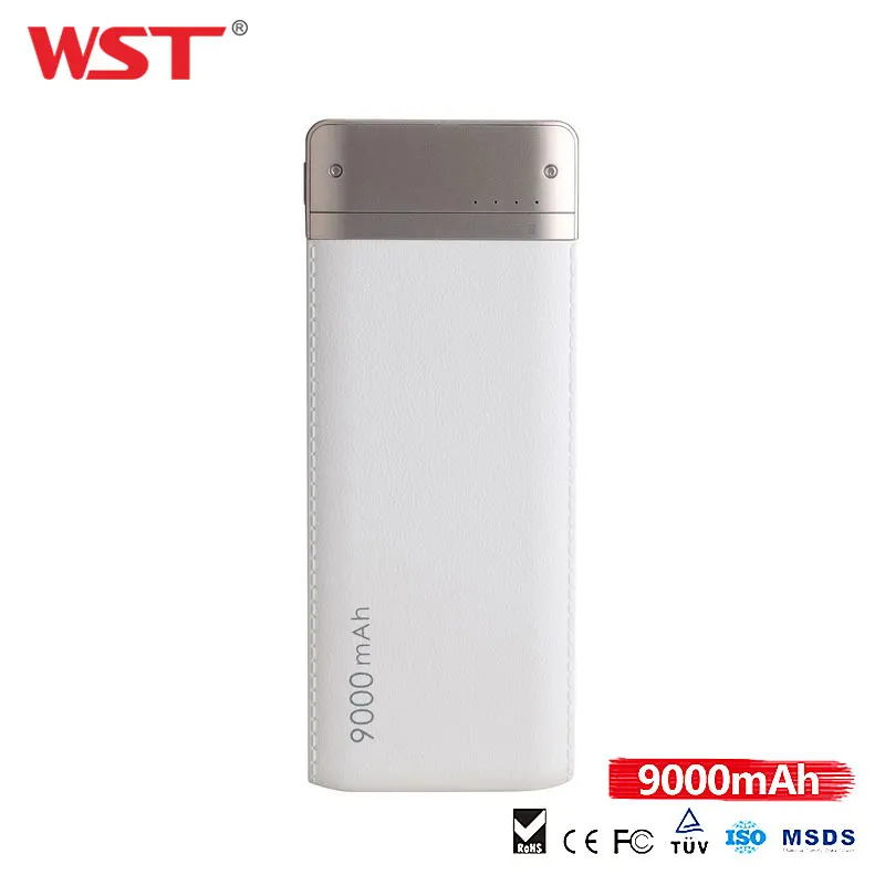 WST Original Brand Colorful 9000mAh Power Bank Ultra Slim External Battery Portable Power Bank 10000 mAh Fast Charging Powerbank