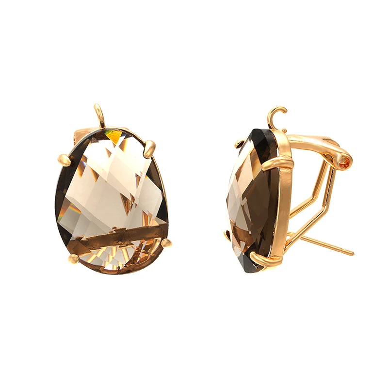 Women's Crystal Cobblestone Stud Earrings, Luxurious Design