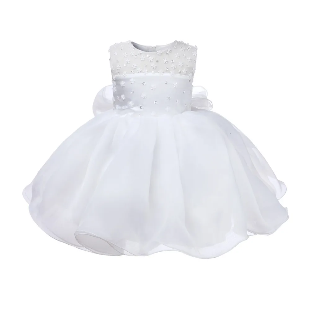 

Newborn Baptism Dress For Baby Girl Appliques Beaded Tulle 1st Birthday Party Wear Cute Toddler Girl Christening Baptism Gown