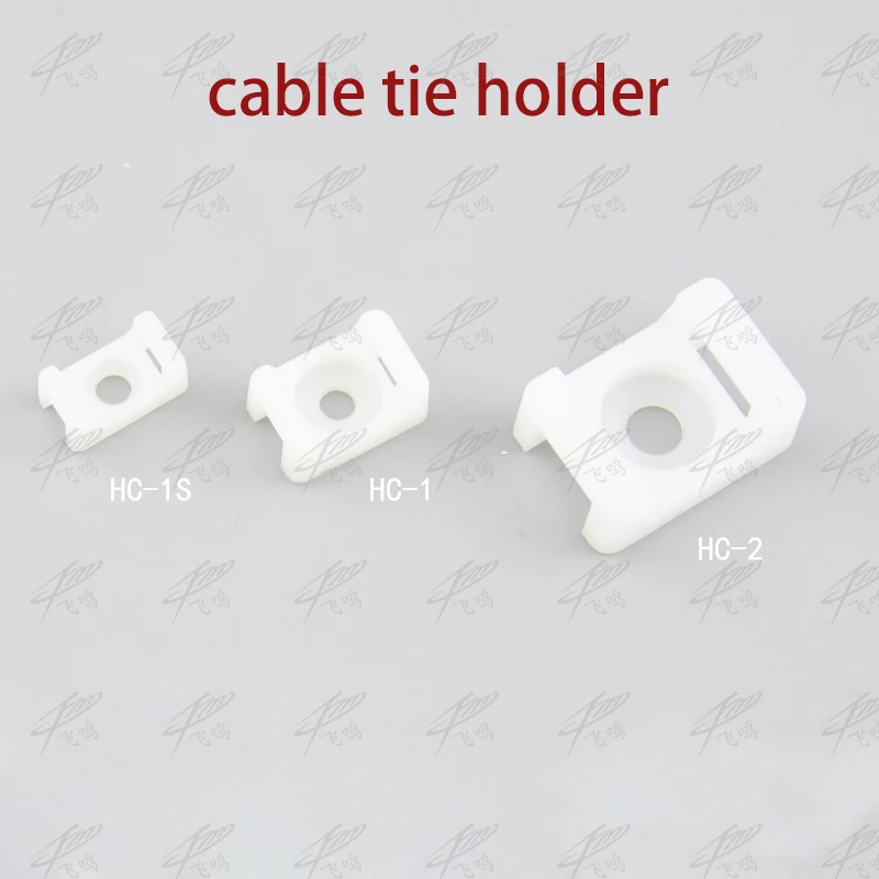 100pcs White Network Wire Nylon Plastic Self-locking Cable Zip Tie Base Holder