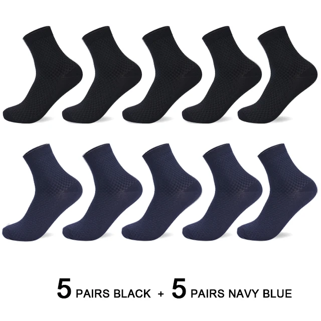 10 Paren/partij Mannen Bamboevezel Sokken 2025 Nieuwe Compressie Herfst Lange Zwarte Business Casual Man Jurk Sok Gift Plus size 42-45