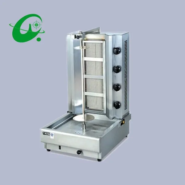 ステンレス鋼ガスドネルケバブマシン,Shawarmaケバブマシン,4つのバーナーを備えた垂直ガスブロイラー