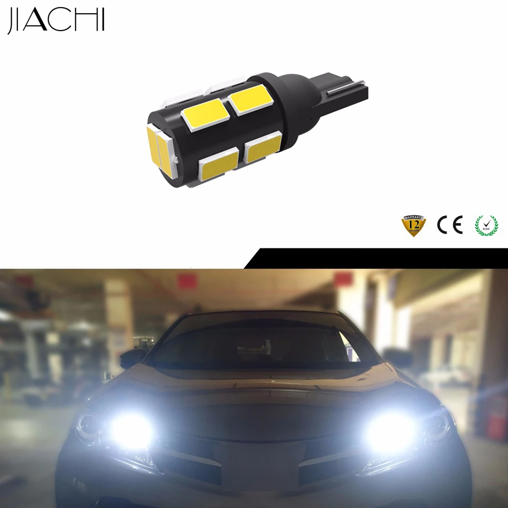 Jiachi carro automóvel 10 pçs w5w t10 lâmpada led 2825 194 168 5630 12smd folga lâmpada de sinal estacionamento branco dc12v 6000k 6500k