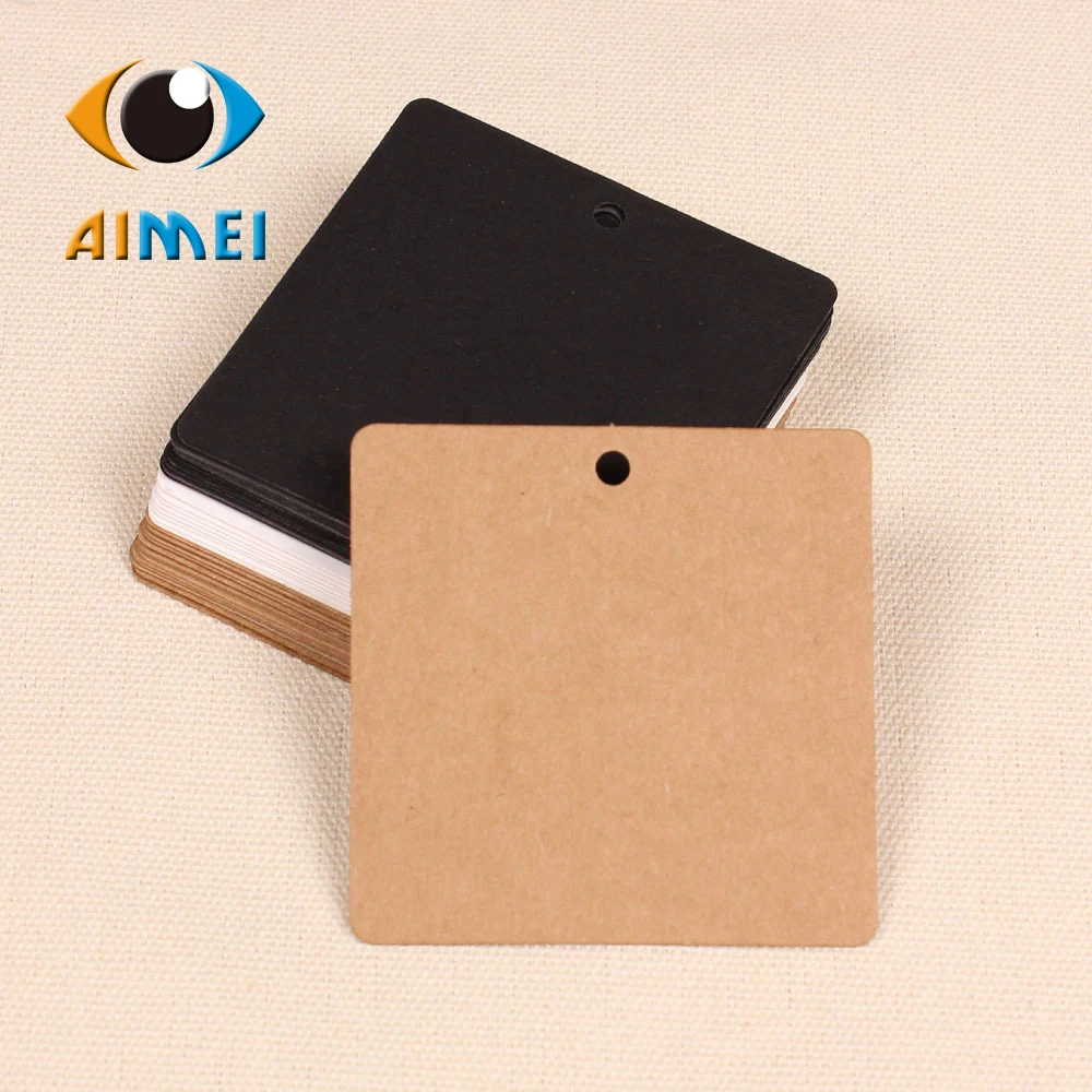 100Pcs/Lot 6*6Cm Square Small Kraft Label For Clothing Paper Tags Blank Paper Word Card For Gift Labels Handmade Soap Tag