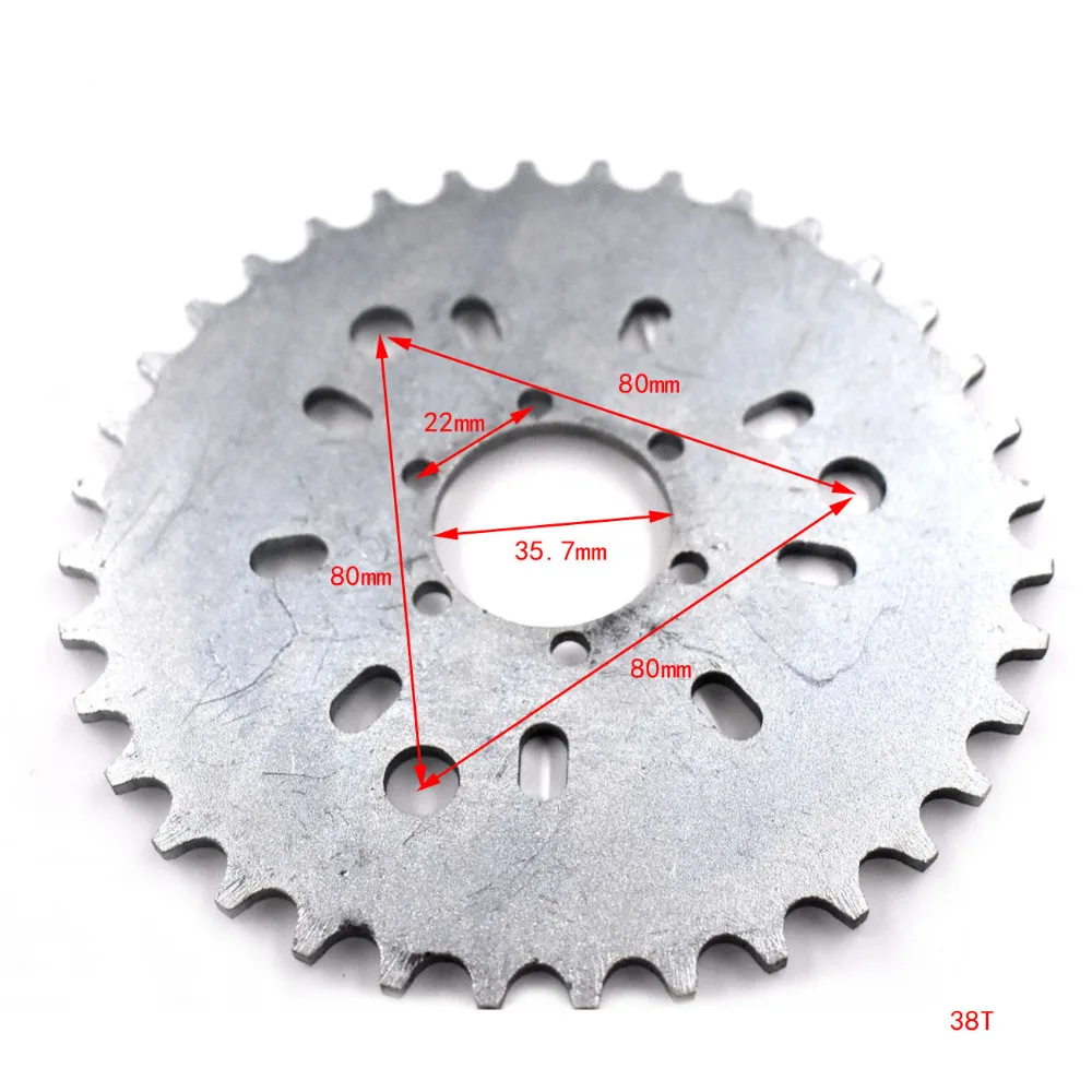 38 Tooth Rear Sprocket With 6 Holes Fits 80 66 49 cc Motorized Bicycle Engine