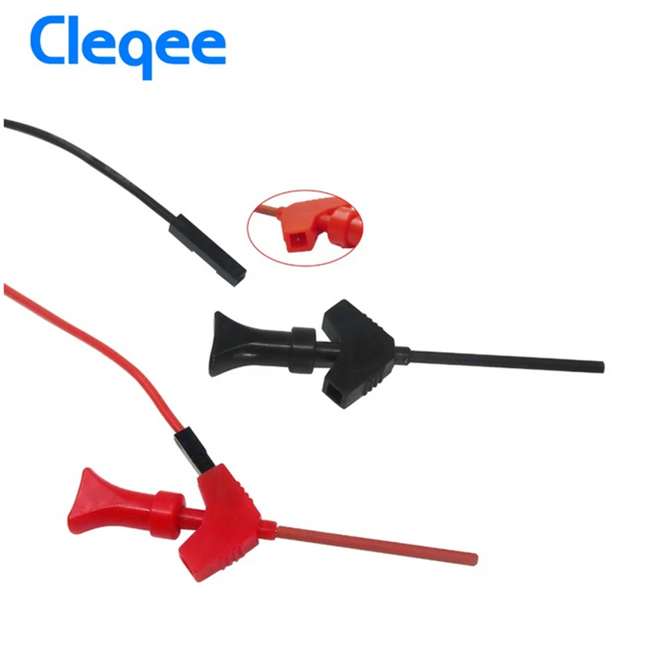 Cleqee P1511B 2mm Female Plug to Internal Spring Test Hook Probe AWG Test Lead Kit Can connect the Digital Multimeter Probe