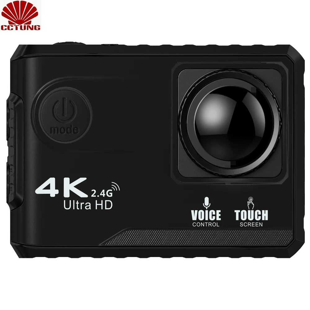 4K Ultra HD Sports Action Camera with Touch Screen Voice Control Remote Control by 2.4Ghz WiFi with Free APP GPS Positioning