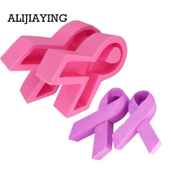 M1486 1Pcs The awareness ribbons Silicone Molds Fondant Cake Decorating Tools Cake Border  Gumpaste Chocolate Moulds