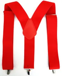 Suspenders Mens New 2 Inch 50mm Wide Black Red Color Y-Back Clip-On Braces Suspenders For Mens Male