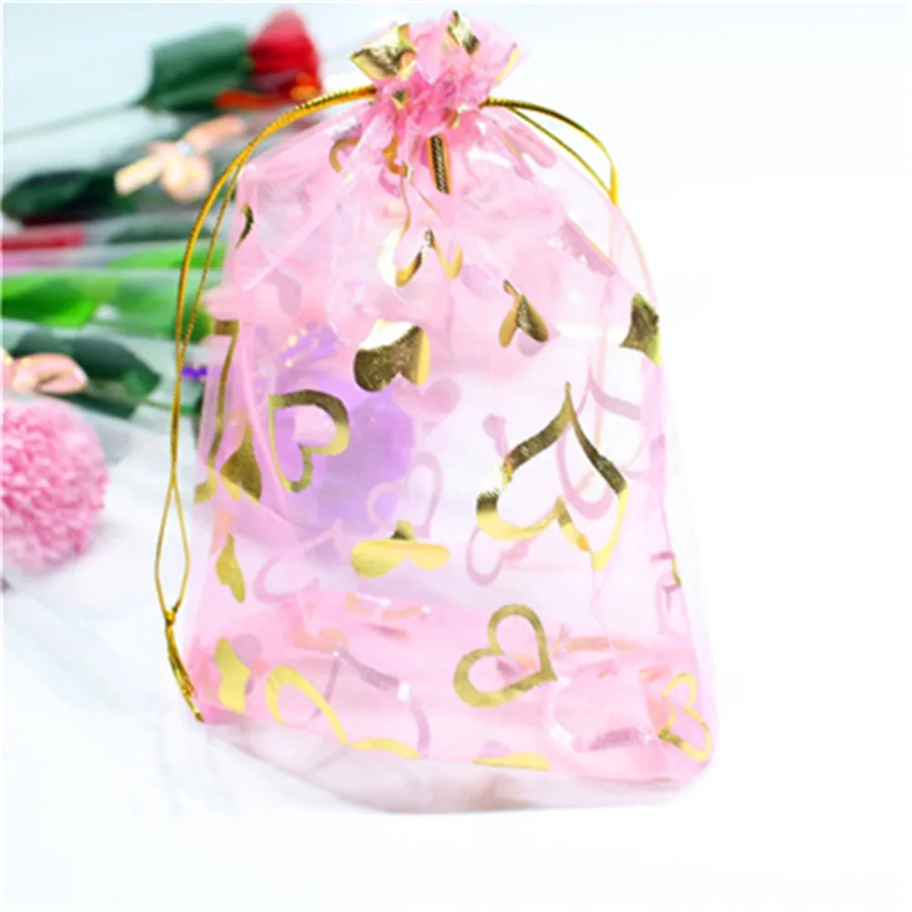 

100Pcs Drawstring Organza Bags 17x23cm Jewelry Packaging Carrier Gift Cosmetic Storage Tull Wedding Party Candy Chocolate Bags