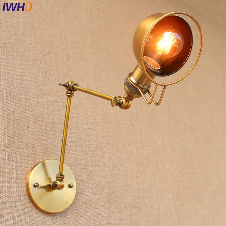 

Loft Retro industrial Iron wall lamp LED with edison bulb E27 Long Arm Wall lights for cafe hallway bedroom living room bar cafe