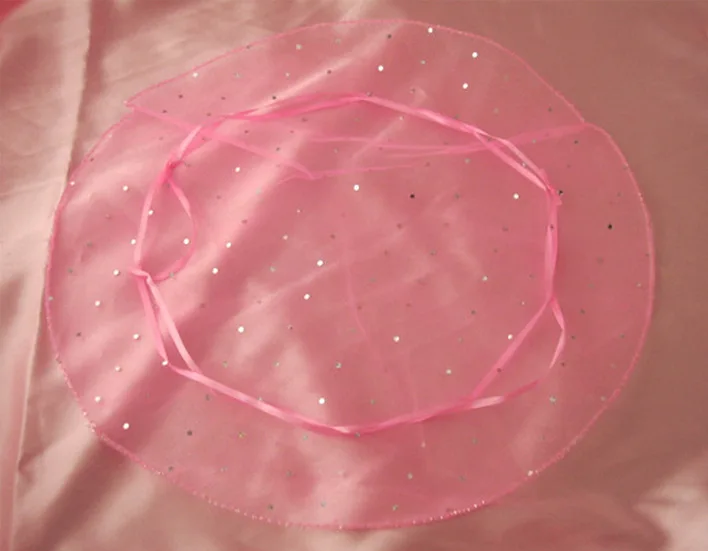 

500pcs diameter 26cm Pink Round Organza Bag Drawstring jewelry packaging bags for Wedding/gift/food/candy/Christmas Yarn bag