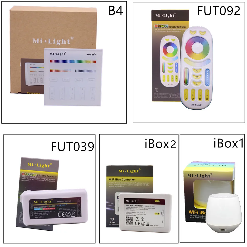 MiLight RGBCCT RGBWW RGBW Full Color LED Controller RF 2.4G / Wifi Remote Control DC12-24V for RGB+CW+WW LED Strip.