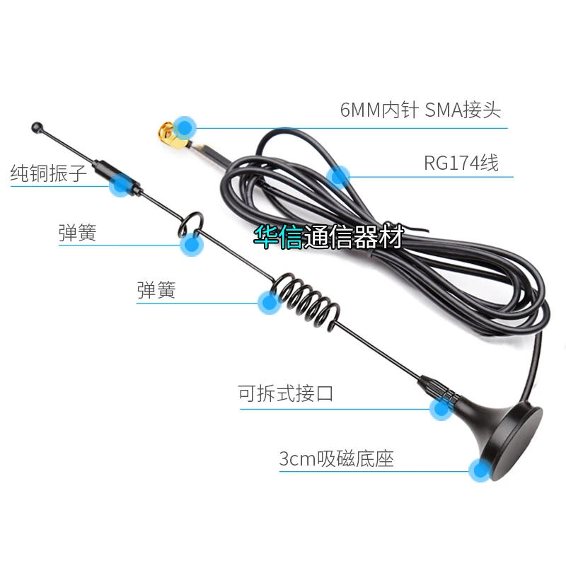 

12dbi LTE Antenna 3G 4G Suction cup antenna RP-SMA Male 3M wire RG174 Cable for SIM7600SA-H/SIM7600E-H/SIM7600A-H SIMCOM etc