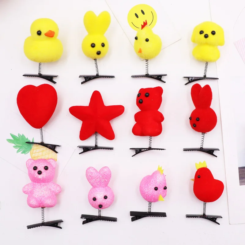 5PCS/Lot Headwear baby Girl Cute Chicken Duck Dog Hair Clip Cute Hairpin Chick Barrette Funny Hairclip