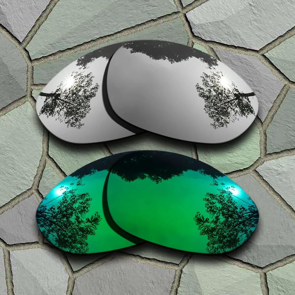 Chrome&Jade Green Sunglasses Polarized Replacement Lenses for Oakley X Metal XX