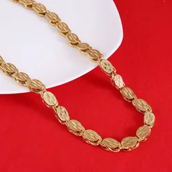 Length 60cm Width 7mm Ethiopian Thick Necklaces Gold Color Africa Eritrea Chunky Chain Dubai Arab Jewelry