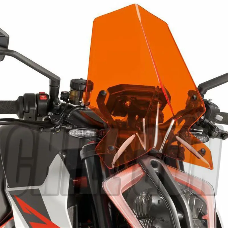 يناسب KTM Duke125 Duke390 2017-2019 Duke 125 Duke 390 17-19 جديد للدراجات النارية الرياضية الزجاج الأمامي منحرف الزجاج الأمامي قناع فيسر