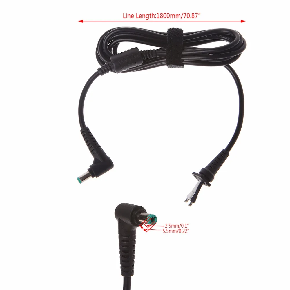 Cabo adaptador de alimentação DC, 22AWG, apto para Toshiba, Asus, Lenovo, Laptop, Notebook, 5.5mm * 2.5mm