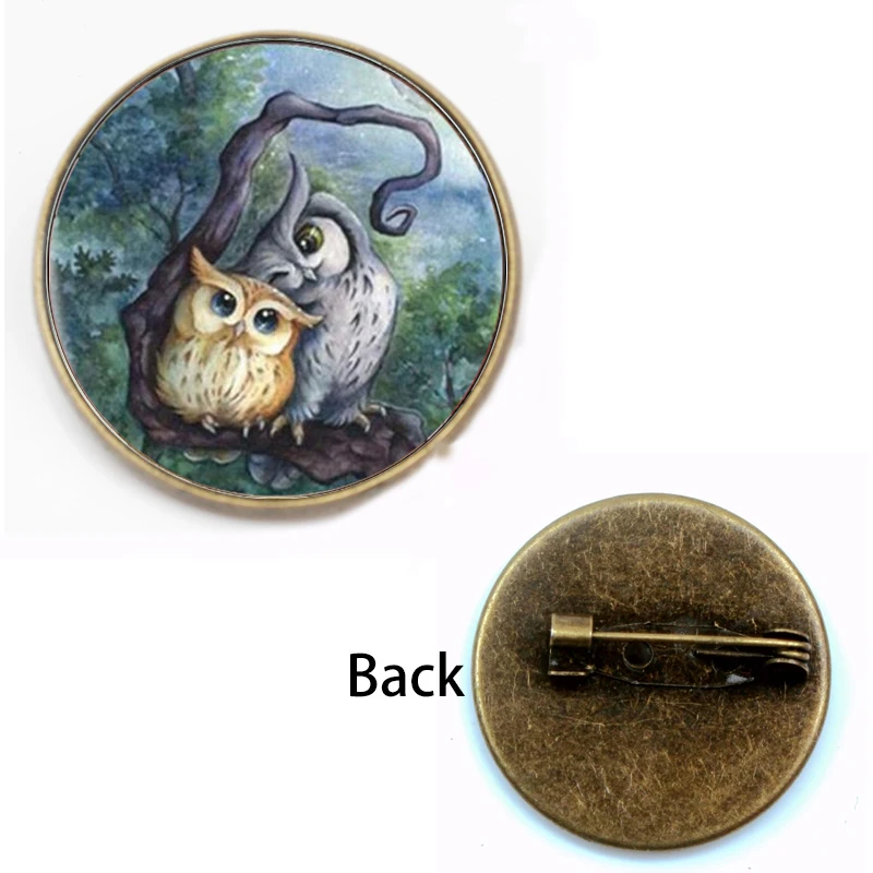 2019 gorąca sprzedaż seria cute owl szkło broszka modne ubrania wisiorek broszka biżuteria party upominek imprezowy prezent mężczyźni kobiety akcesoria