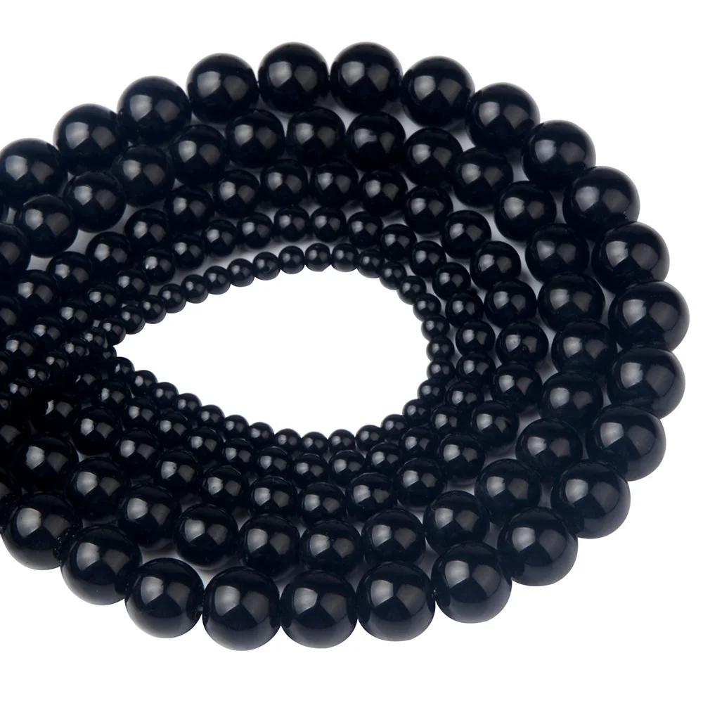 Wholesale Round Dull Polish Glass Black Matte Beads for Jewelry Making 4MM 6MM 8MM 10MM 12MM