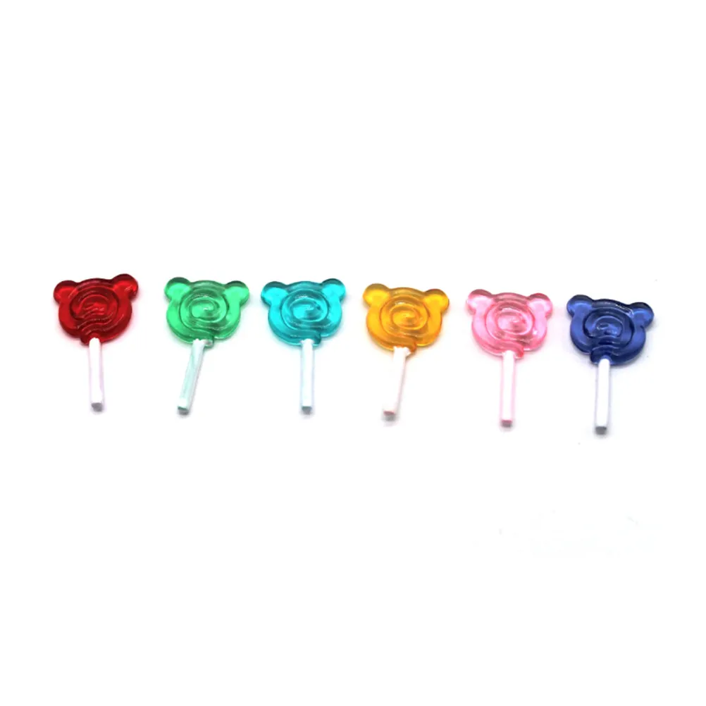 5pcs/Lot 1:12 Snacks Candy Bear Lollipop Doll House Toys Children Gift Random Color Dollhouse Miniature