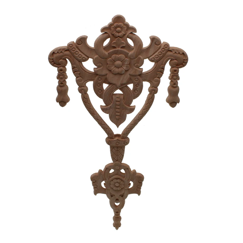VZLX Floral Carved Decal Woodcarving Corner Applique Wood Wooden Decor Cabinet Wall Door Furniture Wedding Decoration Ornaments