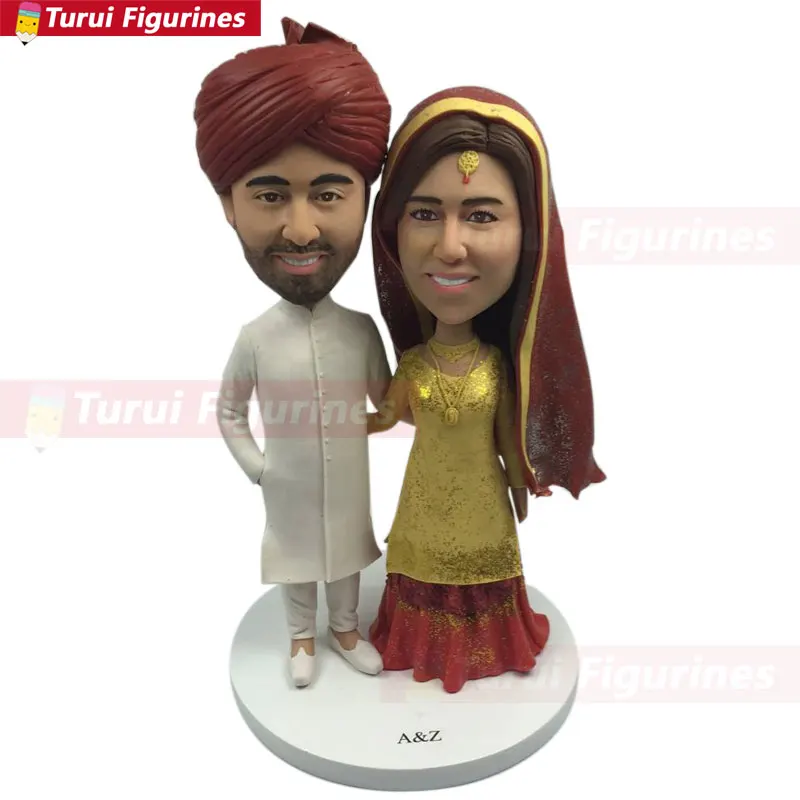 Indian Wedding Cake Topper Indian Personalized Wedding Cake Topper Indian Bobble Head Wedding Indian Traditional Wedding Indian